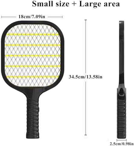 Pzqzmar Fly Swatter Fly Zapper Mosquito Zapper 3000V Handheld Bug Zapper Racket Electric 3-Layer Safety Mesh Fly Swatter For Indoor & Outdoor(2 Pack)