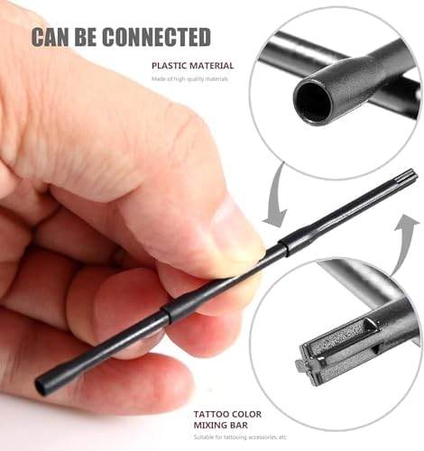 QOOWFEANIG 100Pcs Ink Mixing Sticks For Tattoo Pigment - Disposable Stirring Rods Electric Blender Accessories For Eyebrow Makeup And Microblading Tool