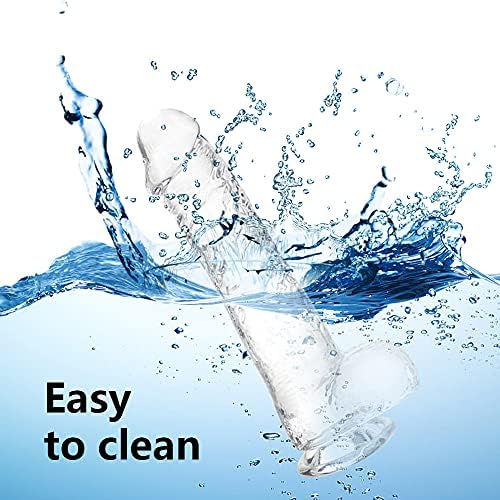 Realistic Dildo G Spot Stimulator- 8.2" Big Dildos With Suction Cup Adult Sex Toy For Women/Men/Gay Flexible Clear Dildo For Women With Curved Shaft & Balls For Vaginal G-Spot &Anal