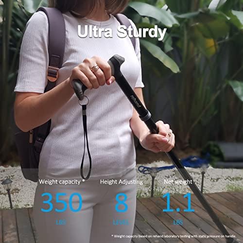 REHAND Walking Cane - Foldable Adjustable Collapsible Walking Canes For Men & Women Heavy Duty All Terrain Tip With Travel Bag Walking Sticks For Seniors & Adults