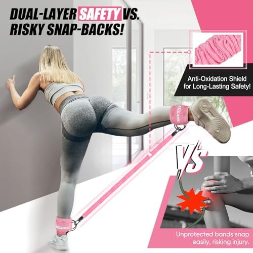 Resistance Bands With Ankle Straps Ankle Weights Bands For Working Out Exercise Band For Women Leg And Glute Booty Workout Equipment For Kickbacks Butt And Hip Training Home Gym Fitness Equipment