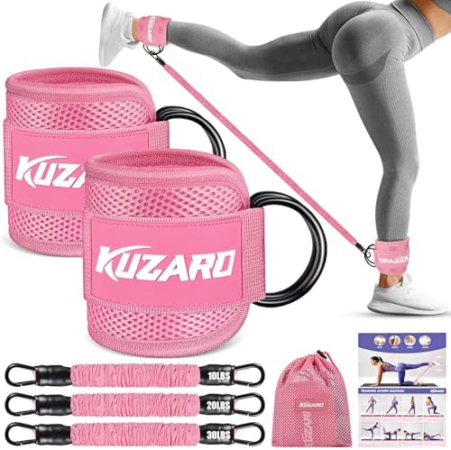 Resistance Bands with Ankle Straps Ankle Weights Bands for Working Out Exercise Band for Women Leg and Glute Booty Workout Equipment for Kickbacks Butt and Hip Training Home Gym Fitness Equipment