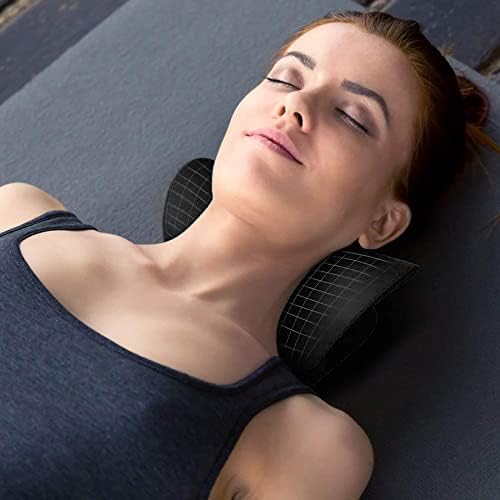 RESTCLOUD Neck And Shoulder Relaxer Cervical Traction Device For TMJ Pain Relief And Cervical Spine Alignment Chiropractic Pillow Neck Stretcher (Black)