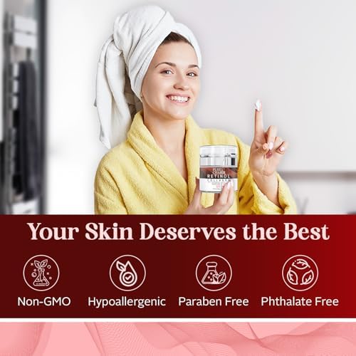 Retinol Cream For Face With Collagen & Hyaluronic Acid – Anti Aging Moisturizer For Face Neck & Décolleté – Hydrating Day & Night Facial Cream For Women & Men – 50ml