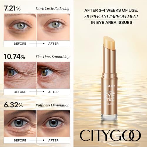 Retinol Eye Stick With Collagen Hyaluronic Acid For Dark Circle Wrinkles In 3-4 Weeks Under Eye Cream Anti Aging For Puffiness And Bags Reduces Fine Lines