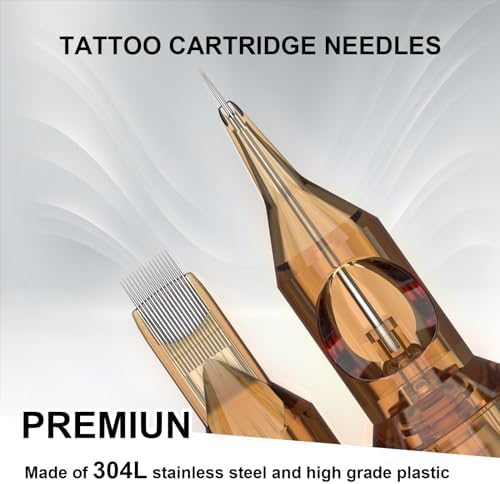 RHEIN Tattoo Cartridges Needle 50pcs Tattoo Needle Kit Mixed #12 Standard 0.35mm 3RL 5RL 7RL 9RM 15RM 3.5mm M-Taper Cartridge Needle Each Size 10pcs EN02-50KIT-X