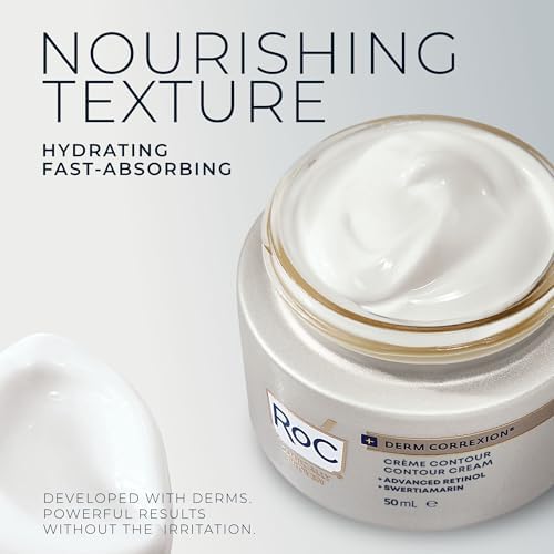 RoC Derm Correxion® Neck Cream With Hyaluronic Acid And Advanced Retinol To Visibly Tighten & Lift Horizontal Neck Lines Facial Moisturiser To Contour Face Neck And Jawline 50ML