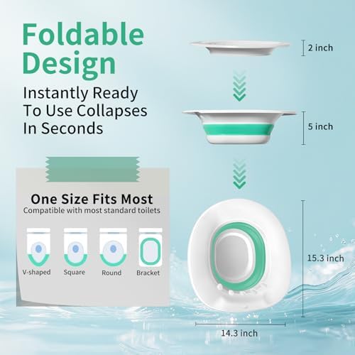 RUGUO Sitz Bath Sitz Bath For Hemorrhoids - Sitz Bath For Toilet Seat - Sitz Bath For Postpartum Care Sits Bath Kit For Women Collapsible Wider Seating Area Deeper Bowl