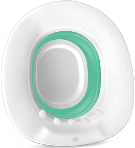 RUGUO Sitz Bath Sitz Bath for Hemorrhoids - Sitz Bath for Toilet Seat - Sitz Bath for Postpartum Care Sits Bath Kit for Women Collapsible Wider Seating Area Deeper Bowl