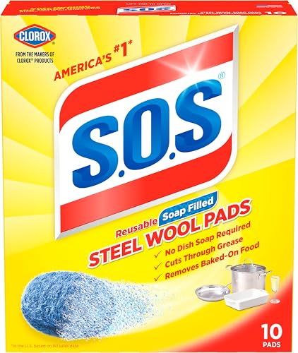S.O.S 98014 Steel Wool Soap Pad (10 Count)