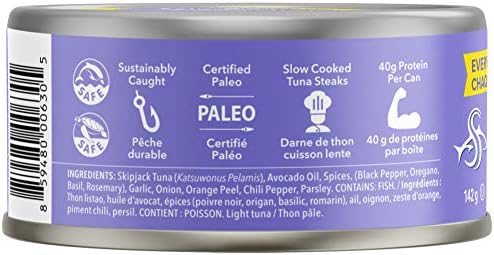 Safe Catch Elite Lowest Mercury Wild-Caught Tuna Fish Pouch Garlic Herb Flavor Gluten-Free Paleo Non-GMO High Protein Keto Food 2.6oz Pack Of 6