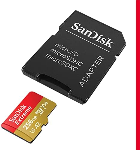 SanDisk 256GB Extreme MicroSDXC UHS-I Memory Card With Adapter - Up To 190MB/s C10 U3 V30 4K 5K A2 Micro SD Card - SDSQXAV-256G-GN6MA