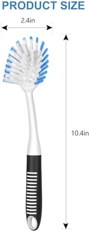 SetSail Dish Brush With Handle 2 Pack Stiff Bristles Dish Scrubber With Built-in Scraper Dish Scrub Brushes For Cleaning Dishes Pots And Pans Kitchen Sink Black-Blue
