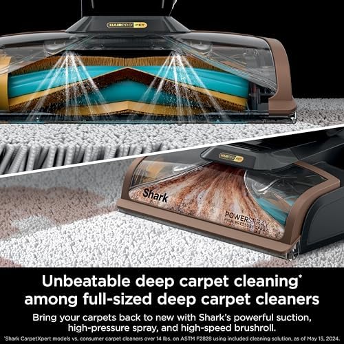 Shark CarpetXpert HairPro Pet With StainStriker Upright Carpet Cleaner Machine For Pets Deep Carpet Rug And Upholstery Cleaner Pet Stain & Odour Remover Pet Hair Pickup Carpet Shampooer EX301C