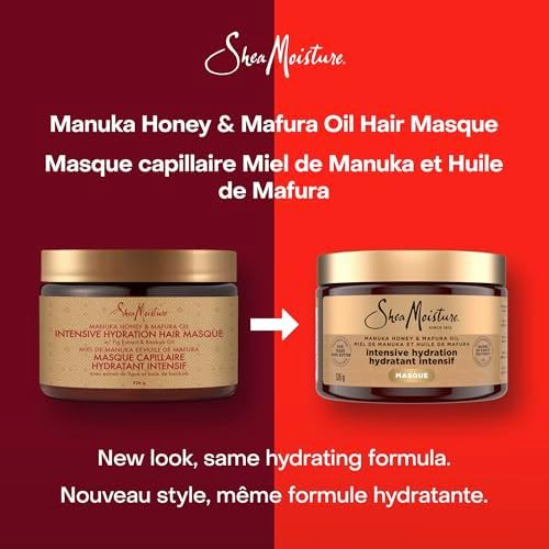 SheaMoisture Intensive Hydration Hair Masque Hair Treatment For Dry Damaged Hair Manuka Honey & Mafura Oil Deep Conditioning Treatment With Fig Extract 326 G