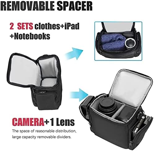 Shoulder Camera Bag Cwatcun Water Resistant Sling Camera Bag For Nikon Canon Sony Pentax Olympus Panasonic Samsung & Many More SLR DSLR And Photography Accessories (Small 1.0 Black)