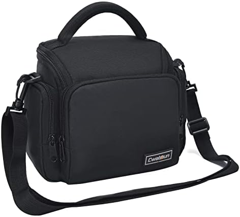 Shoulder Camera Bag Cwatcun Water Resistant Sling Camera Bag for Nikon Canon Sony Pentax Olympus Panasonic Samsung & Many More SLR DSLR and Photography Accessories (Small 1.0 Black)