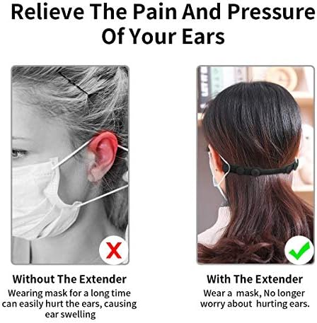 Silicone Mask Strap Extender With Buttons 10pcs Adjustable Anti-Slip Mask Extender Relieve Ear Pain Anti-Tightening Soft Ear Saver Protector Elastic Ear Strap Hook Holder For Kids & Adults