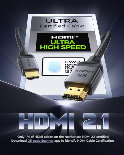 Silkland 10K 8K HDMI 2.1 Cable Certified [4K 240Hz 144Hz 120Hz 8K 60Hz] Ultra High Speed HDMI Cable 48Gbps (Upgrade Braided) HDR 10+ EARC HDCP 2.3 Compatible For Xbox/PS5/PS4/Roku TV-6.6ft