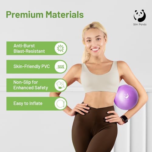 Slim Panda Pilates Ball 9 Inch Small Exercise Ball Therapy Ball Core Ball Mini Yoga Ball For Pilates Balance Stability Workout Core Training And Physical Therapy