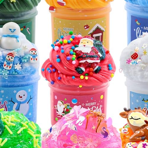 Slime Advent Calender 2025 For Kids Christmas Countdown Calendars 24 Days Of Surprises With Different Texture Slime Toy Kit Funny GIfts For Toddler Teens Girls 4 5 6 7 8 9 10 11 12 Year Old