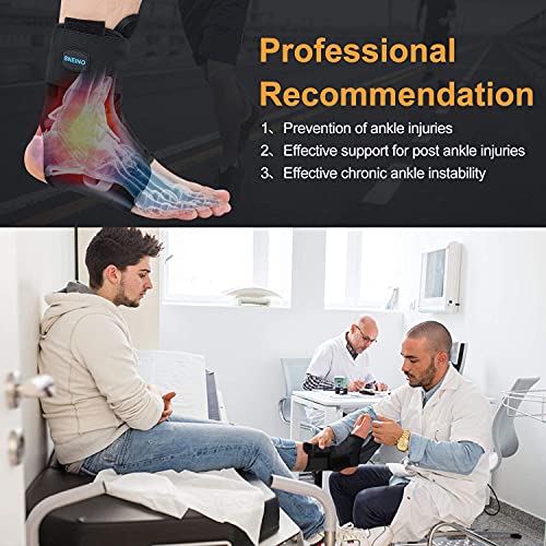 SNEINO Ankle Brace For Sprained Ankle Adjustable Lace Up Ankle Brace For Women & Men Ankle Stabilizer For Injury Recovery Sprain Joint Pain Ankle Support For Volleyball Running Sports. Medium