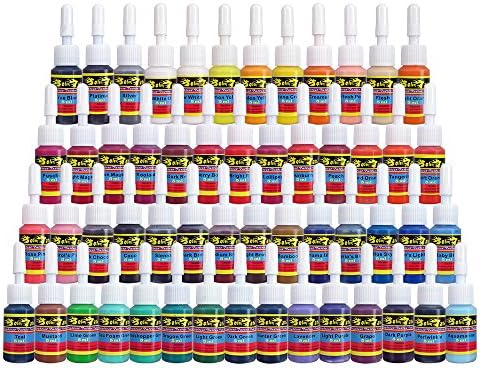 Solong Tattoo Ink Set 54 Complete Colors Pigment Kit 1/6oz (5ml) Tattoo Supply for Tattoo Kit TI1001-5-54