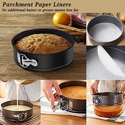 Springform Pan 9 Inch Springform Pan Nonstick Leakproof Cake Pan Cheesecake Pan With 50 Pcs Parchment Paper Liners - Fits 6 Qt 8 Qt Pressure Cooker