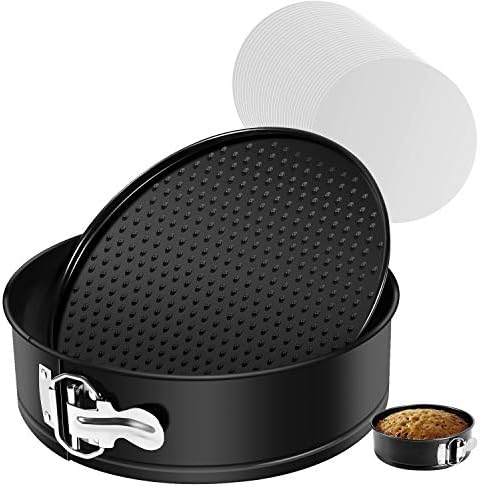 Springform Pan 9 Inch Springform Pan Nonstick Leakproof Cake Pan Cheesecake Pan with 50 Pcs Parchment Paper Liners - Fits 6 Qt 8 Qt Pressure Cooker