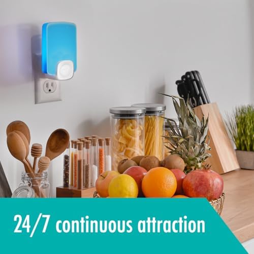 STEM™ Flying Insect Light Trap Indoor Fruit Fly Trap Effective Insect Control For Home Attracts And Traps Flying Insects Starter Kit With 2 Plug-in Devices And 2 Cartridges