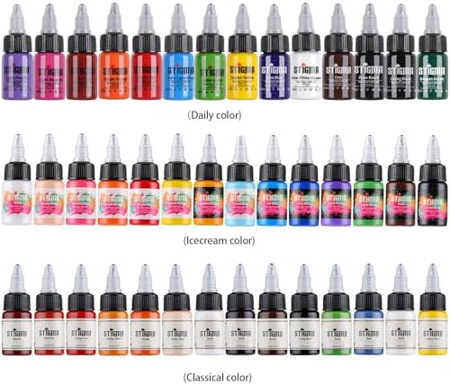 STIGMA 14Pcs Tattoo Ink Color Set 14 Colors Ink Set 1/2 OZ(15ml) Per Bottle Tattoo Pigments Colors For Tattoo Supply TI4303-15-14