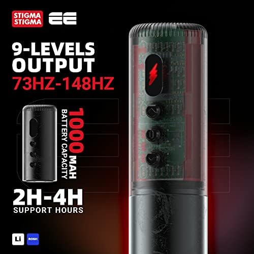 STIGMA Wireless Tattoo Machine Gun Rotary Tattoo Machine Pen Cordless Battery With 1000mAh Japan Power Coreless Motor And RCA Jack Replacement EE Machine E42