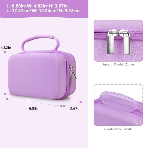 Supmay Hard Carrying Case For Cimizi/for Masterbee/for MgaoLo/for PHNIXGAM/for Yosfeng/for Pussan/for CIMELR Kids Camera Instant Print Storage Case With Mesh Pocket For Roll Printing Papers Purple
