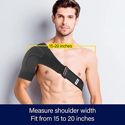 Suptrust Shoulder Brace For Men And Women: Shoulder Stability Support Brace Adjustable Fit Sleeve Wrap - Relief For Shoulder Injuries And Tendonitis - One Size Regular