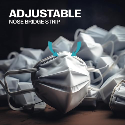 SURESAFE 20 Pack White Face Masks - 5 Ply Masks Disposable Disposable Masks Adult With Adjustable Ear Loops & Nose Bridge Dust Mask Disposable Face Mask