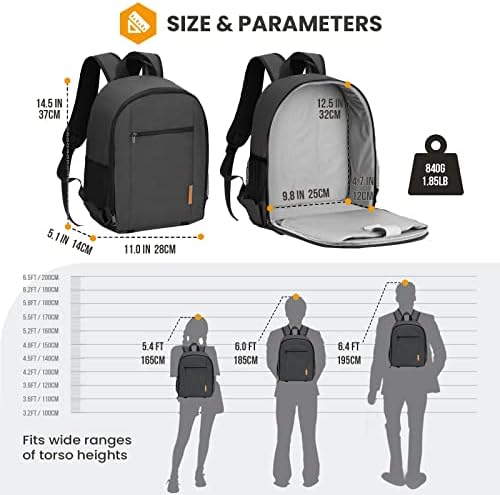 TARION Camera Bag Professional Camera Backpack Camera Case With Laptop Compartment Waterproof Rain Cover For Women Men TB-S