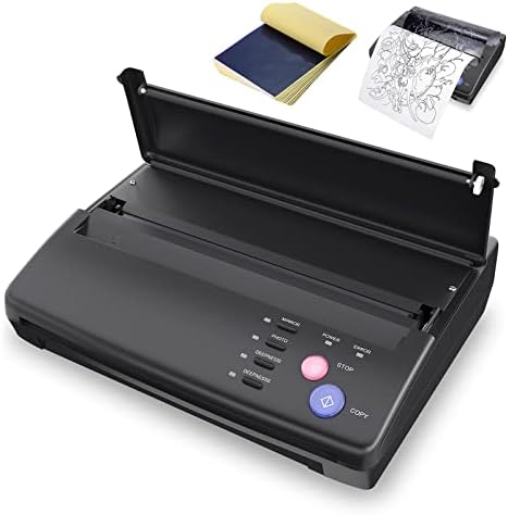 TATELF Tattoo Stencil Printer Thermal Copier Tattoo Stencil Machine with 20pcs Transfer Paper for tattooing Artists (Black)