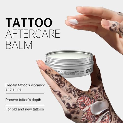 Tattoo Aftercare Balm Cream 1.76 Oz Tattooed Skin Moisturize & Color Enhance Tattoo Cream Butter For New & Older Tattoos 50 G