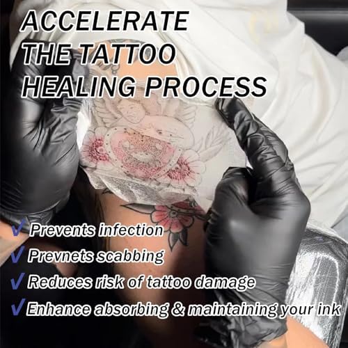 Tattoo Aftercare Bandage (6'' X 2.2yd With Sliding Knife) - Second Skin Tattoo Cover Up Tape - Adhesive Tattoo Wraps Bandages - Tattoo Healing Wrap - Tattoo Protection Breathable Waterproof