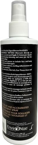 Tattoo Aftercare Spray - Made With Hypochlorous Acid - Moisturizing + Ink Hydration - Promotes Soothing + Relief & Hypoallergenic - Alcohol Free Cleansing Spray - 225ml