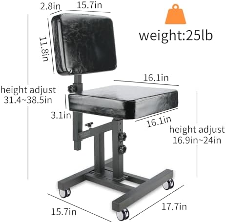 Tattoo Armrest Stand Foldable Multifunctional Tattoo Studio Chair - Adjustable Height And Angle Ergonomic Design For Ultimate Comfort Perfect For Tattoo Artist (with Wheels)