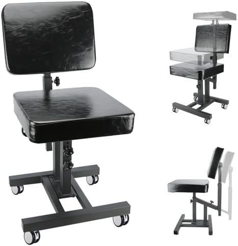 Tattoo Armrest Stand Foldable Multifunctional Tattoo Studio Chair - Adjustable Height and Angle Ergonomic Design for Ultimate Comfort Perfect for Tattoo Artist (with Wheels)