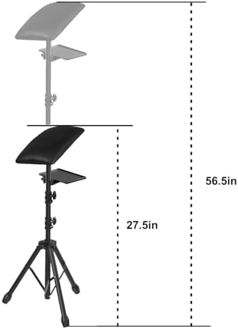 Tattoo Armrest Stand Height Adjustable Tattoo Armrest Tripod With Tray For Tattoo Supplies (Black Upgrade)