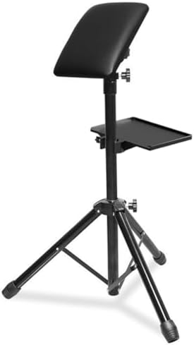Tattoo Armrest With Tray Tattoo Arm Rest Foldable Tattoo Tripod Black Leather Pad Height Adjustable and Tilt for Tattoo Artist (Black)