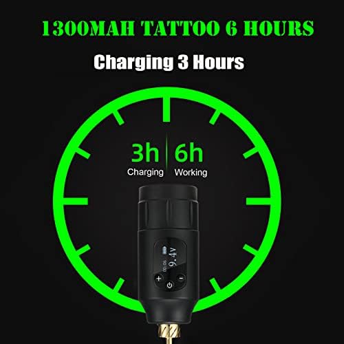 Tattoo Battery Power Supply RCA Spare Portable Rechargeable Motor For Tattoo Pen Rotary Tattoo Machine Permanent Makeup Equipment (OLED - Black)