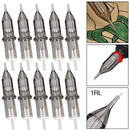 Tattoo Cartridge Needles ATOMUS 20pcs 1RL 3RL 5RL 7RL 9RL 11RL Round Liner Disposable Sterilized Tattoo Needlefor Pen Rotary Machine Tattoo Supplies (20pcs 1RL)