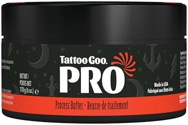Tattoo Goo Professional Process Butter For Tattoo Artists Made With With Olive Oil Shea Butter And Beeswax - Petroleum And Lanolin-Free Tattoo Aftercare - 6 Oz