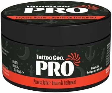 Tattoo Goo Professional Process Butter for Tattoo Artists made with with Olive Oil Shea Butter and Beeswax - Petroleum and Lanolin-Free Tattoo Aftercare - 6 oz