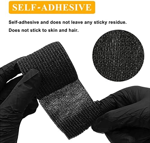 Tattoo Grip Tape - Ruicoo 4pcs Tattoo Grip Wrap Cover Disposable Tape Self-adhesive Bandage 2"x 5 Yards Black Tattoo Grip Tape For Tattoo Machine