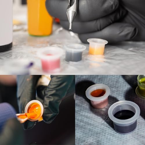 Tattoo Ink Caps Cups 300Pcs Small Medium Large Various Size Plastic Disposable Cups For Tattooing Pet Mini Water Bowls Pigment Cup Makeup Tattoo Kits